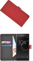 Rood Luxe Bookcase Wallet hoesje voor Sony Xperia XZs