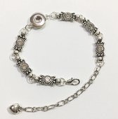 Prachtige zilverkleurige armband met kristal voor mini click buttons