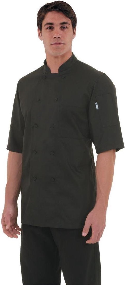 Chef Works Montreal Koksbuis Zwart | Coolvent met Korte Mouw - Maat XS