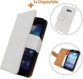 TCC Luxe Hoesje Samsung Galaxy Note 2Book Case Flip Cover N7100 - Wit