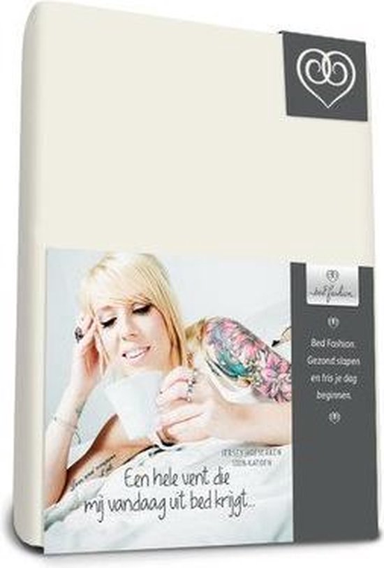 Bed-Fashion jersey topdek hoeslaken Creme - 200 x 210 cm - Beige