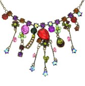 Multi color ketting met steentjes