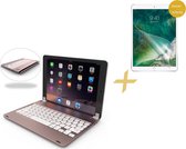 Apple iPad 9.7 (2017 / 2018) Toetsenbord Hoes Bluetooth Keyboard Case + Screen Protector - Roze - van iCall