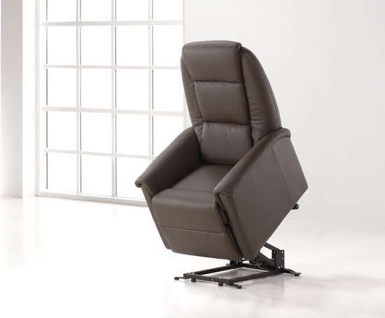 Elektrische sta-op-stoel met Leder (kleur: Bruin) | bol.com