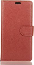 Shop4 - Samsung Galaxy A6 Plus (2018) Hoesje - Wallet Case Lychee Bruin