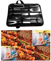 10 pièces / ensemble outils de grillage pour Barbecue en acier inoxydable ensemble accessoires d'ustensiles de barbecue Kit d'outils de cuisine en plein air Camping avec sac de transport