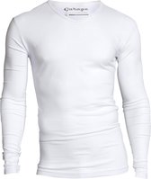 Garage 204 - T-shirt l/sl bodyfit V-neck white XL 95%cotton/5% elastan