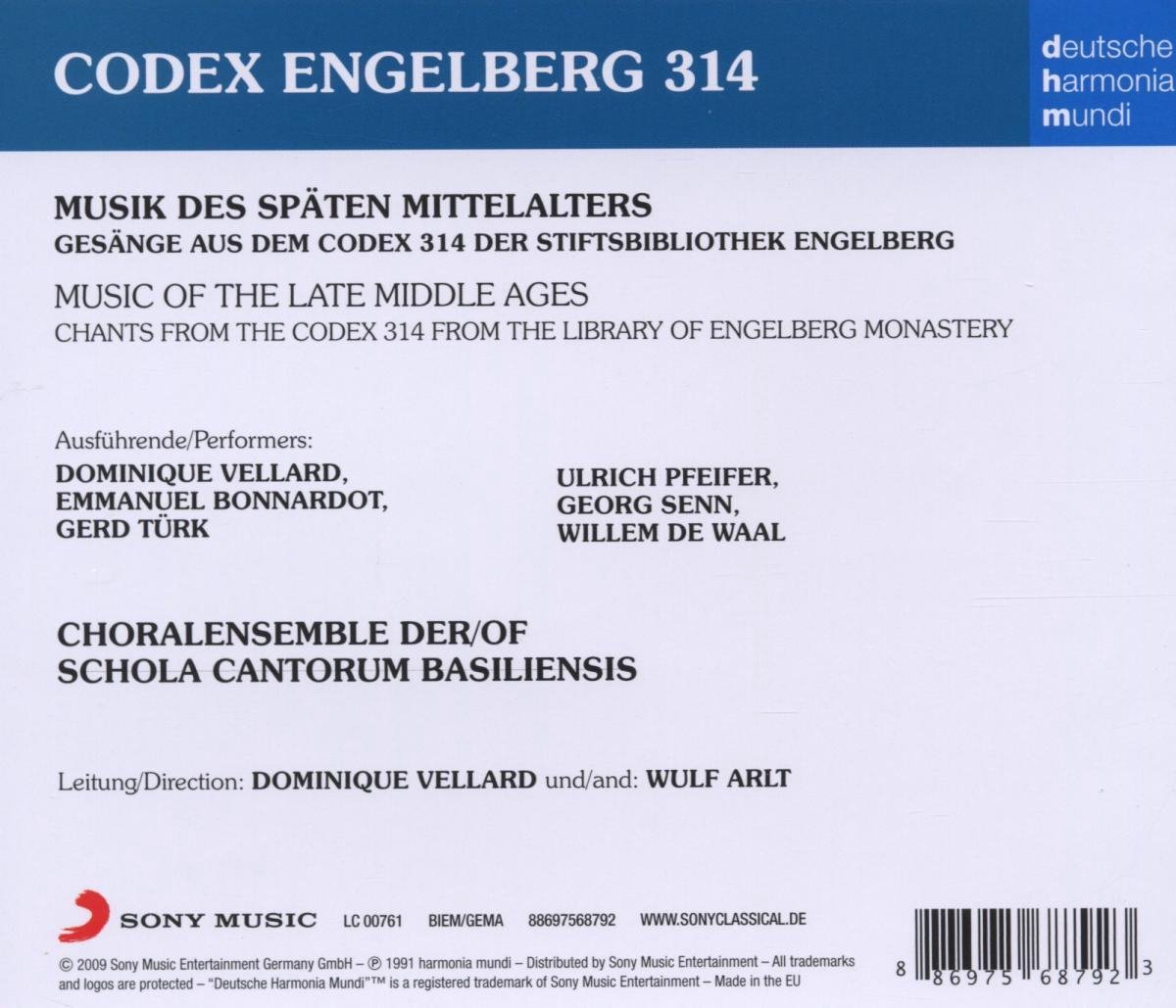 Codex Engelberg 314: Music Of The Late Middle Ages, Schola