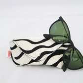 Leren brillenkoker "Aukje" zebra - brillenetui - brillenhoesje