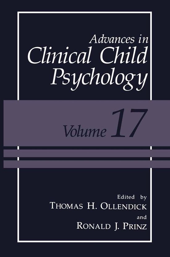 Advances in Clinical Child Psychology 17 - Advances in Clini ... - cover
