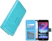 Wallet Bookcase Turquoise Portemonnee Hoesje voor LG K4 2017