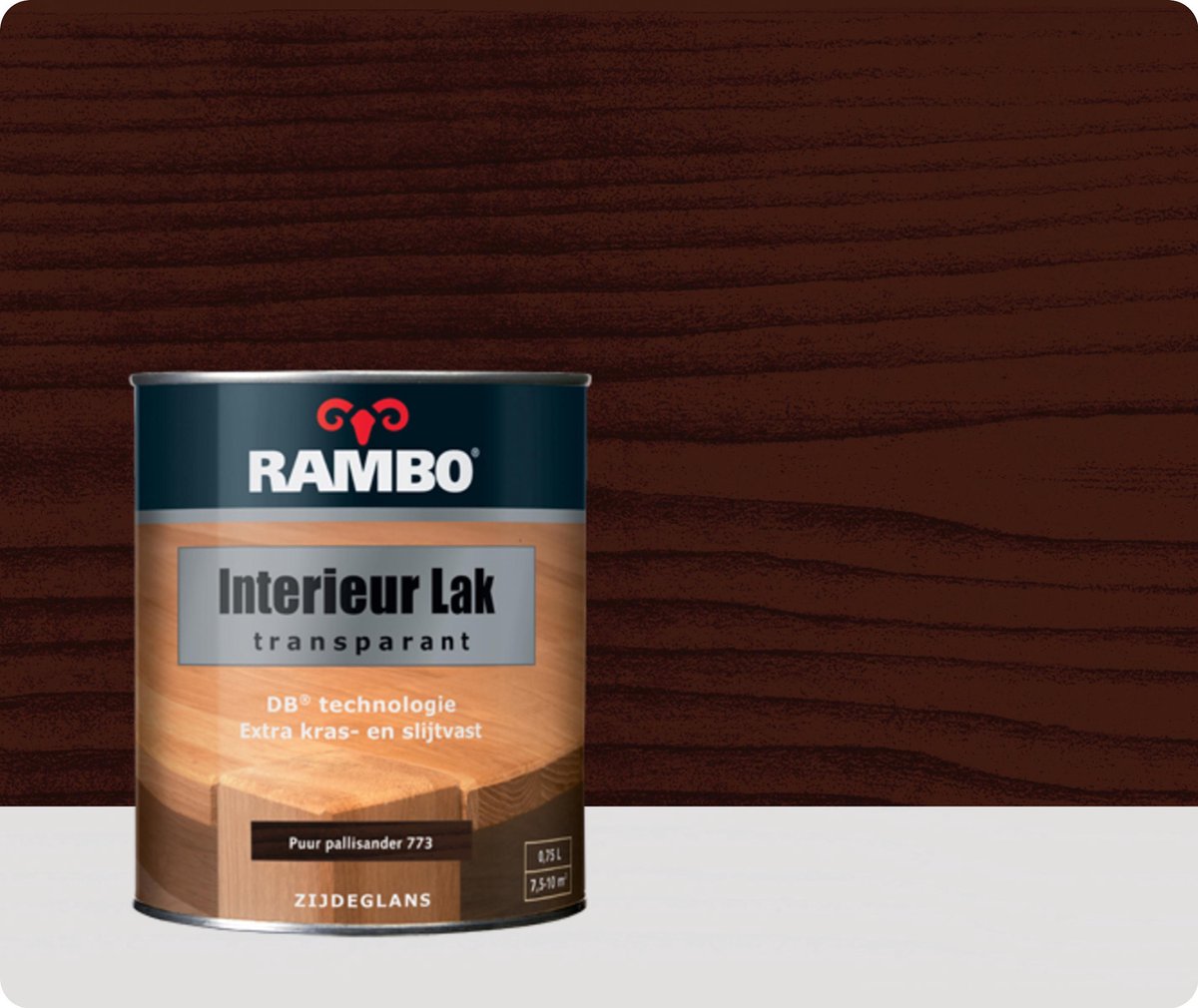 Rambo Interieur Lak Transparant 0,75 liter - Puurpalissander