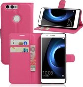 Lychee cover roze wallet case hoesje Huawei Honor 8