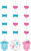 Hangdecoratie bow or bowtie (3st)
