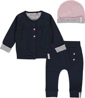 Dirkje Basics Meisjes Set(3delig) Donkerblauw Vestje met Donkerblauwe Broek met Mutsje - Maat 44