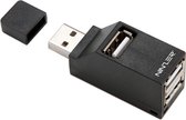 Ninzer USB 2.0 Mini HUB Adapter met 3 USB aansluitingen | Zwart