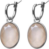 Biba oorringen Swarovski ovaal-creme | zilverkleurig