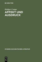 Studien Zur Deutschen Literatur- Affekt und Ausdruck