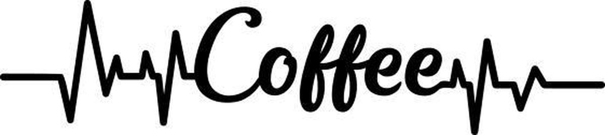 Muurtekst muursticker Coffee heartbeat