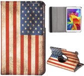 Samsung Galaxy tab 4 (8.0) - hoes, cover, case - 360 draaibaar - PU leder - USA vlag