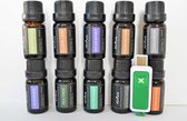 Etherische olie All-Pura 10x10ml set | Incl. AromaGO essentiele olie stick