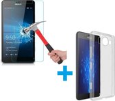 Microsoft Lumia 950 Ultra Dunne TPU silicone case hoesje Met Gratis Tempered glass Screenprotector