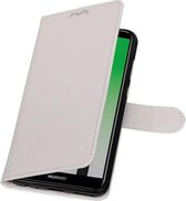 Hoesje Geschikt voor Huawei P Smart - Portemonnee booktype wallet case Wit