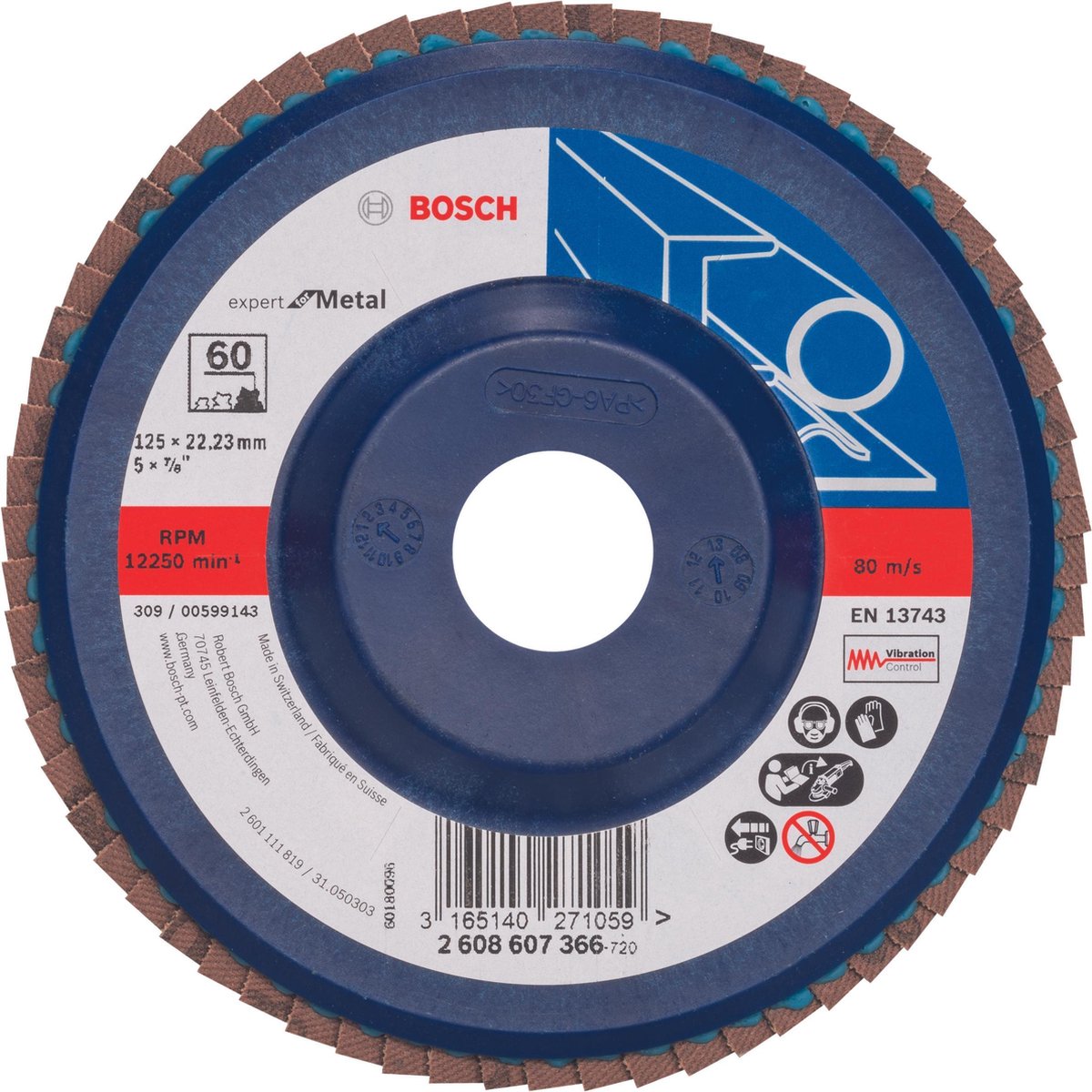 Bosch - Lamellenschuurschijf 125 mm, 22,23 mm, 60 - Bosch