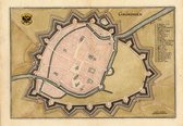 Mooie historische plattegrond, kaart van de stad Groningen, door M. Merian in 1659