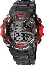 Q&Q Digitaal horloge M146J003 waterdicht Rood/Zwart