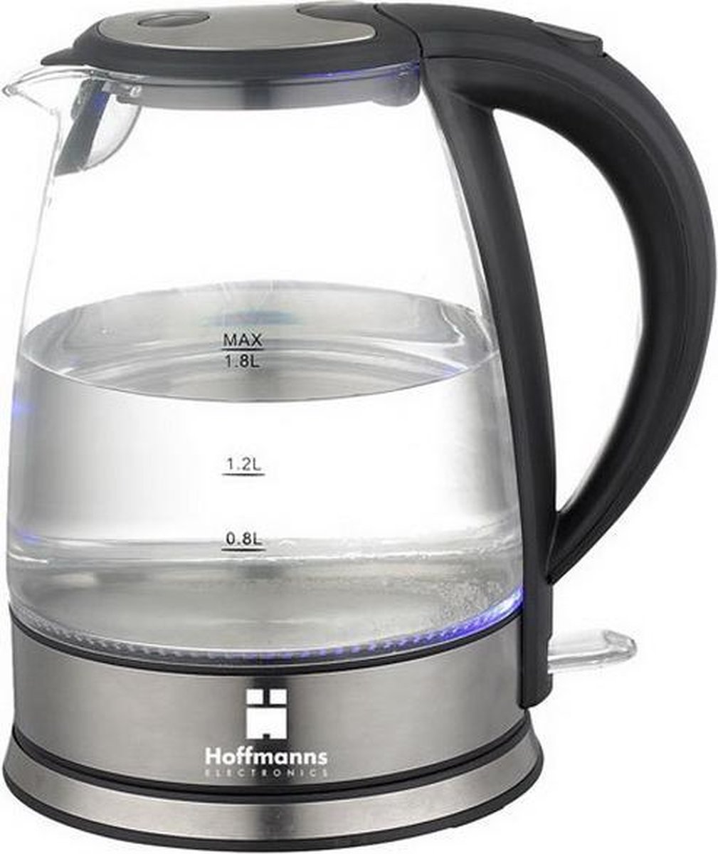 Hoffmanns 1,7 Liter Glas-Wasserkocher 20226 Zwart | bol.com