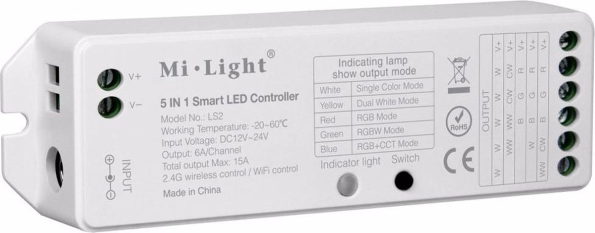 8-Zone Smart Receiver 5-in-1 2.4GHz LED Ontvanger - LS2 Mi-light 2.0