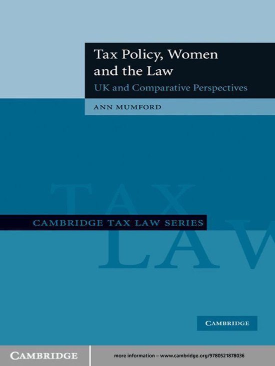 Cambridge Tax Law Series - Tax Policy, Women and the Law - cover