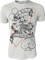Hotspot Design The King Of Carpfishing T-Shirt | Light Grey | Maat XXL