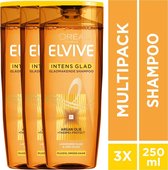 L'Oréal Paris Elvive Intens Glad Shampoo - 3x250ml - Voordeelverpakking
