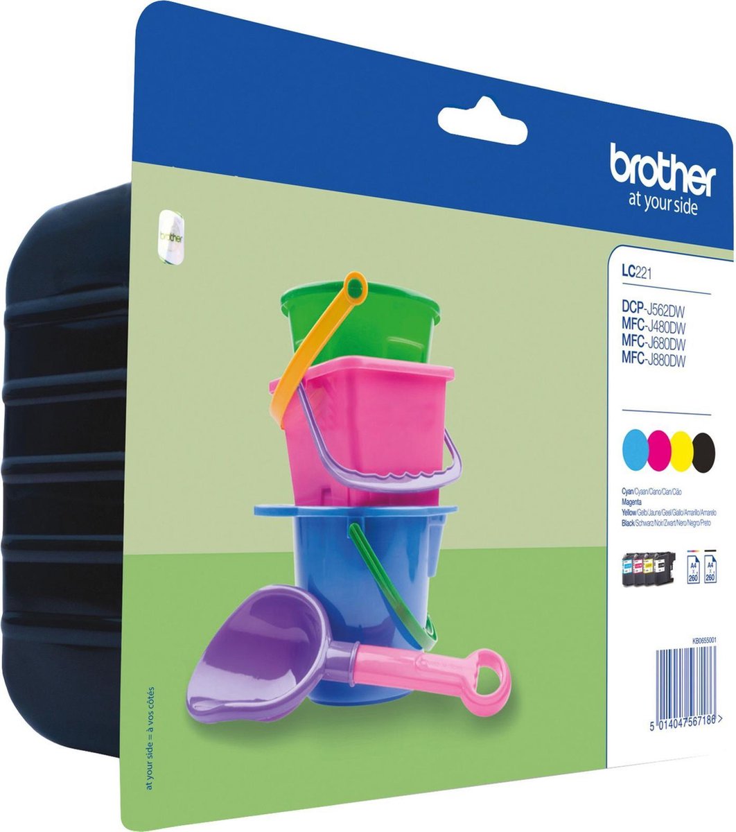 Brother - LC-221VALBPDR - Inkt - MultiPack | Milieu vriendelijke verpakking