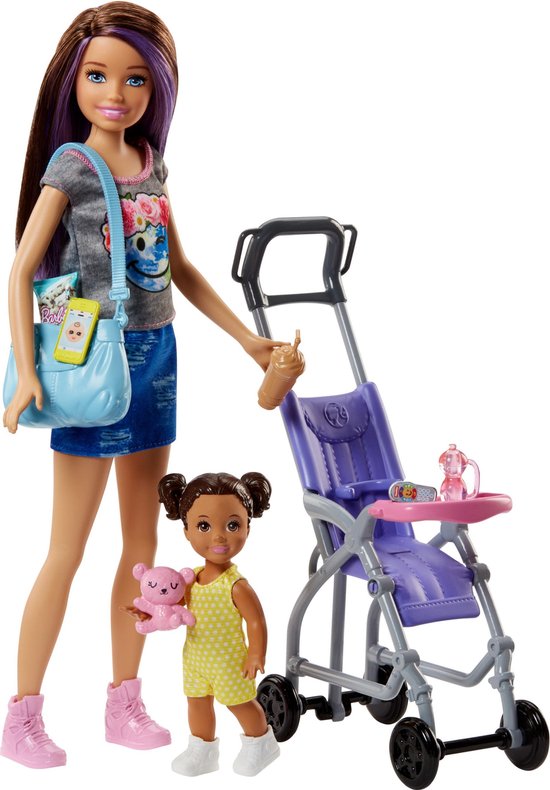 Barbie Babysitter Wandelwagen Set