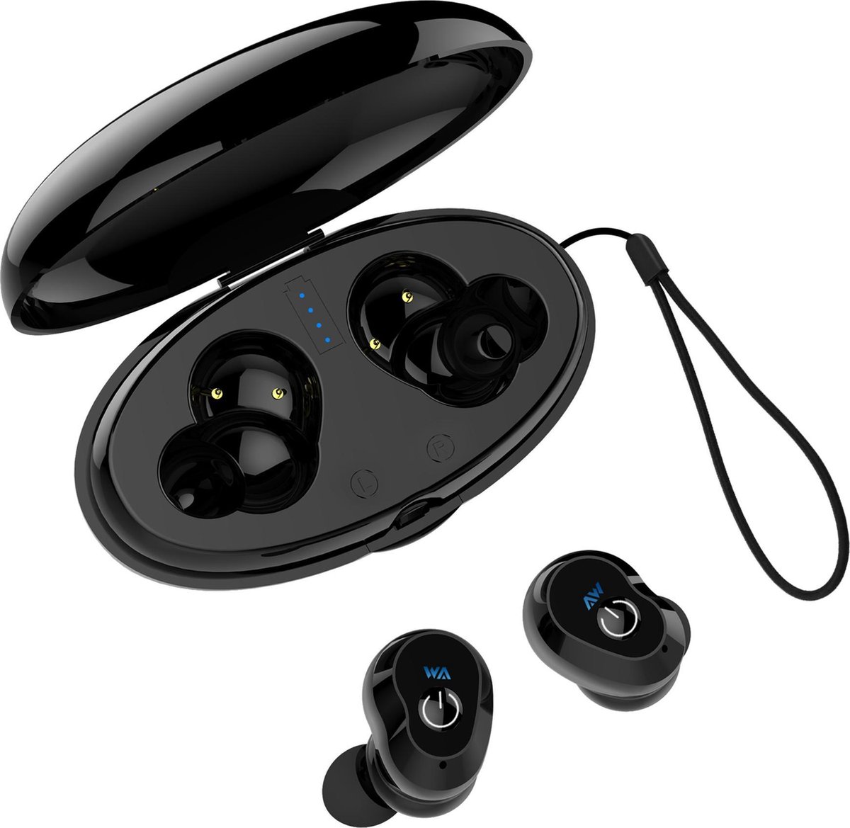 Lipa AE-R14A bluetooth headphone / Bluetooth 5.0 / Sterke bass / Met oplaad case / 10 uur speeltijd achter elkaar / Met microfoon en telefoonknop