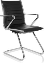 hjh office Pariba V - Chaise de bureau - Chaise de conférence - Cuir artificiel - Noir
