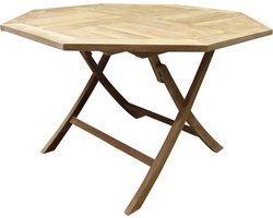 Klaptafel 120 cm achtkantig teak