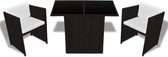 vidaXL Tuinset Poly Rattan - 7-delig - Bruin - Incl. Fleecedeken