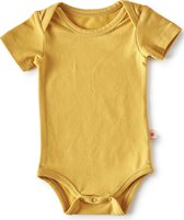 Little Label - romper korte mouw - golden yellow - maat: 62 - bio-katoen