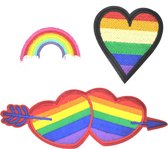 Strijk embleem ‘Regenboog LGBT patch set (3)' – stof & strijk applicatie