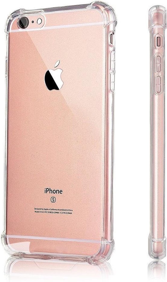 Hoesje - Geschikt voor Apple iPhone 6 / 6s - Sterk & Shockproof - Siliconen Shock Case - Hoes Cover - Telefoonhoes - Transparant