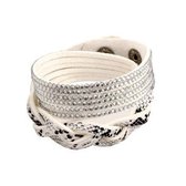 Wikkelarmband Slangen Print / Strass-Wit