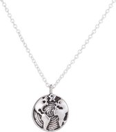 24/7 Jewelry Collection Wereldkaart Ketting - Wereld - Wereldbol - Aarde - Zilverkleurig