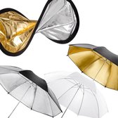 walimex Dubbele Reflector + Paraplu zilver/goud/wit