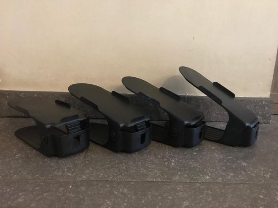 Schoenen opbergsysteem - 10 stuks - zwart - verstelbaar