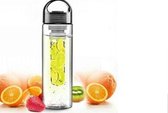 Friska Waterfles met Fruit Filter - 700 ml - 2-pack - Zwart - Maak je eigen gezonde drankje
