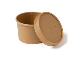 25 Kraft Wegwerp Soepbeker 350 ml + deksel